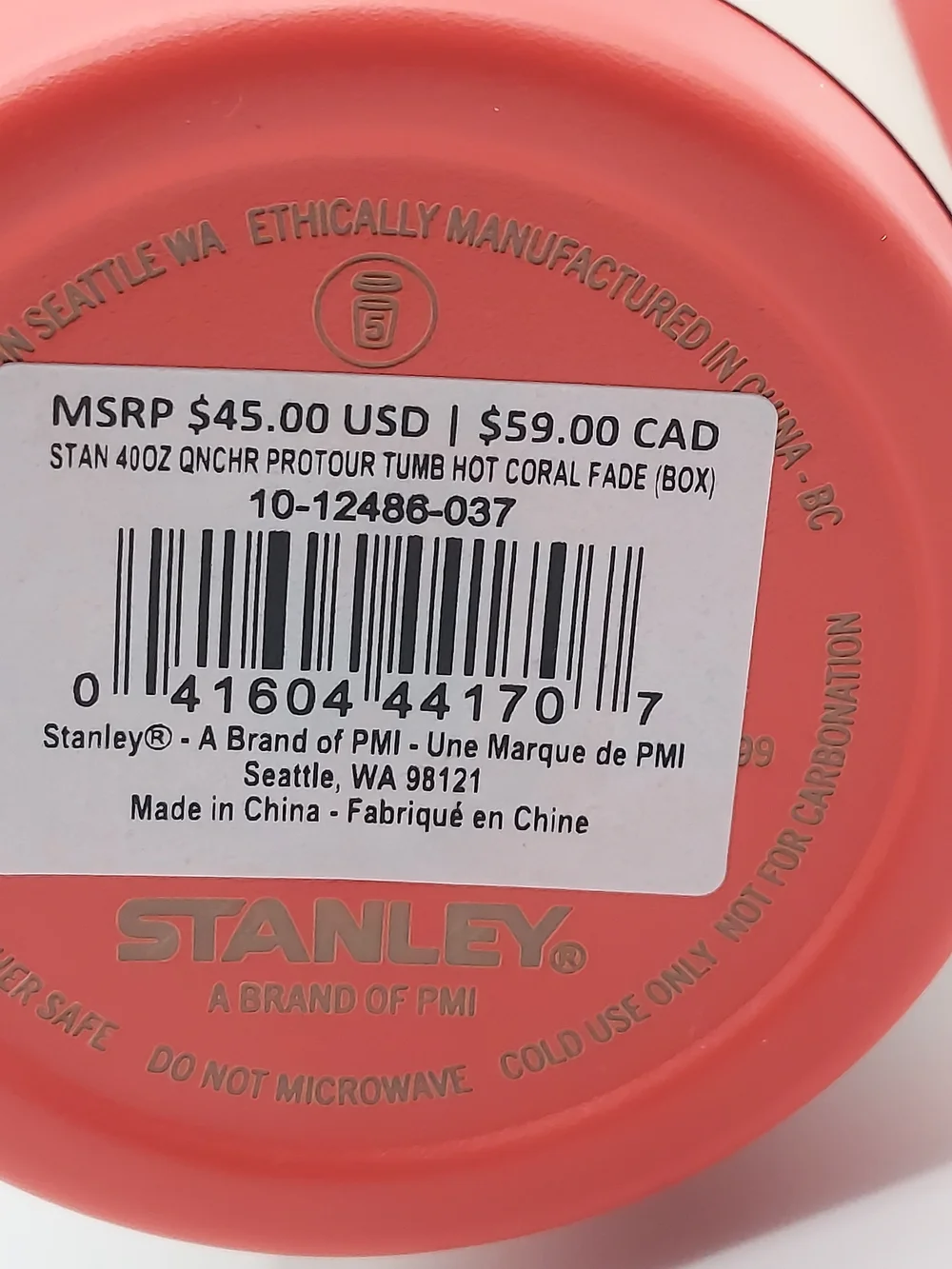 Stanley Tumbler 40oz Quencher ProTour Flip Straw Tumbler Coral Fade